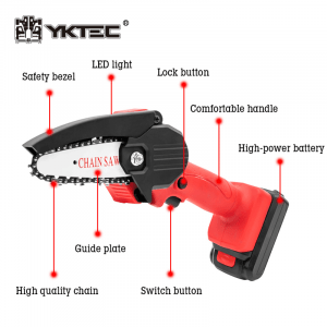 cordless mini chainsaw detail 2